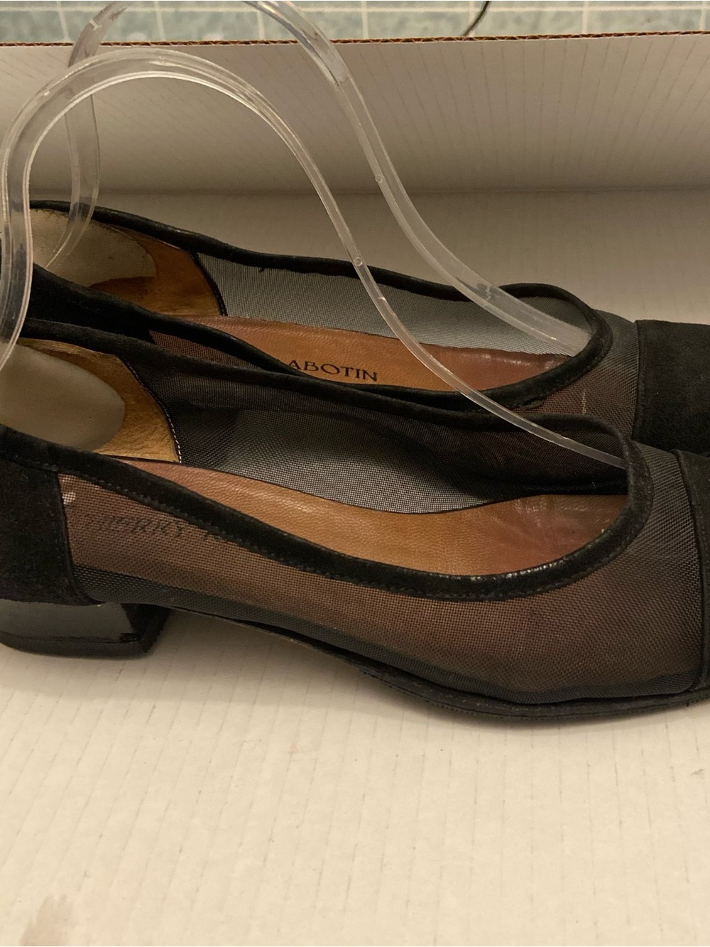 Thierry Rabotin Black Leather Suede And Mesh Low Profile Slip On Shoes - Picture 2 of 10